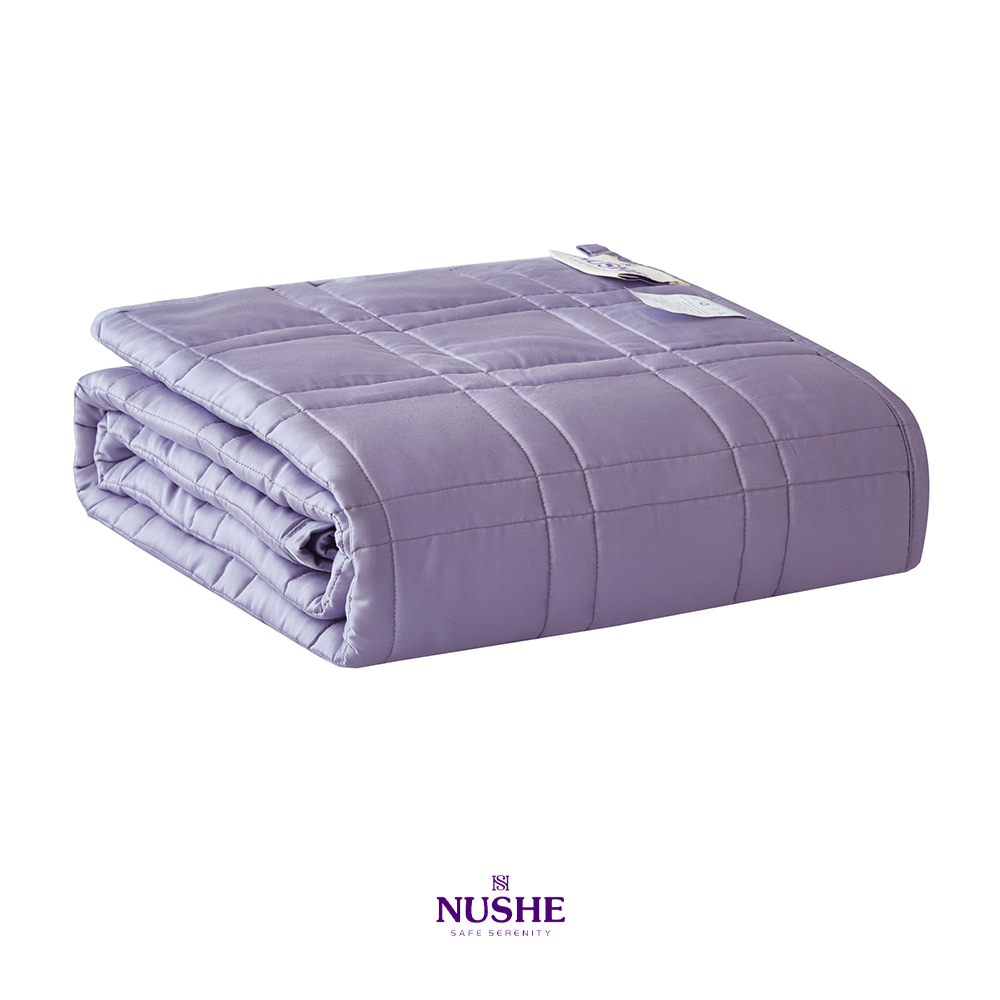 NUSHE™ Reinforced Stitch Luxury Cooling Weighted Blanket with 100% 300TC Viscose, Derived from Bamboo – Premium 7 Layer Cooling Weighted Blankets for Adults & Teenagers with Included Travel Bag