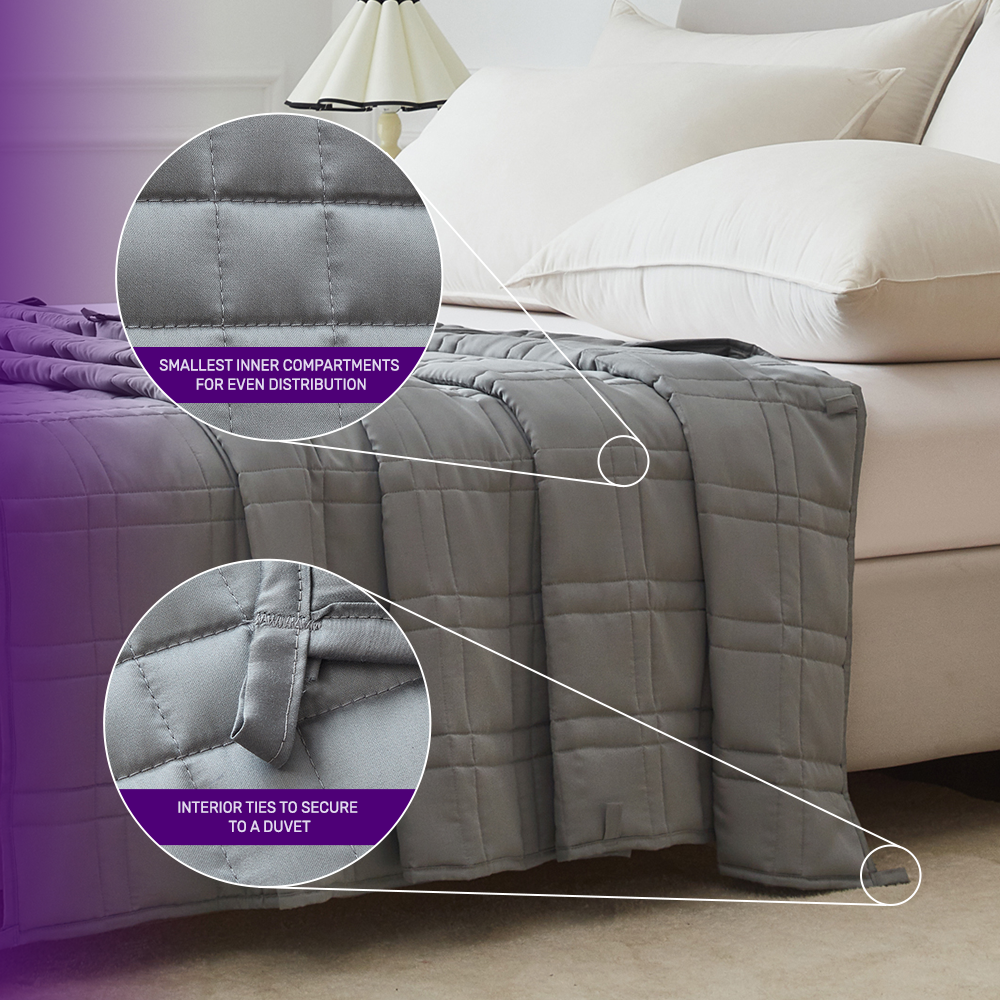 NUSHE™ Reinforced Stitch Luxury Cooling Weighted Blanket with 100% 300TC Viscose, Derived from Bamboo – Premium 7 Layer Cooling Weighted Blankets for Adults & Teenagers with Included Travel Bag