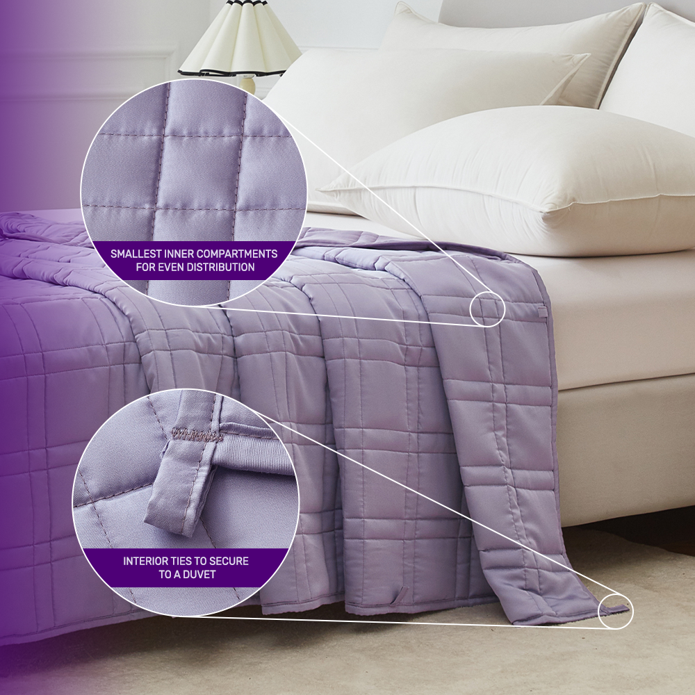 NUSHE™ Reinforced Stitch Luxury Cooling Weighted Blanket with 100% 300TC Viscose, Derived from Bamboo – Premium 7 Layer Cooling Weighted Blankets for Adults & Teenagers with Included Travel Bag